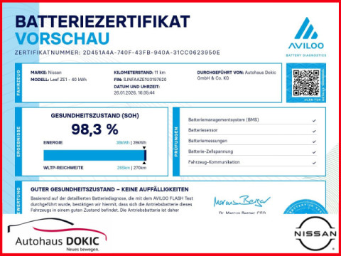Ansicht 7 - Gebrauchtwagen Fahrzeug, Modell Leaf der Marke Nissan von Verkäufer Autohaus Dokic GmbH & Co.KG
