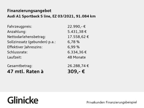 Audi A1 Sportback - A1 Sportback 35 TFSI S line LED Navi PDC+