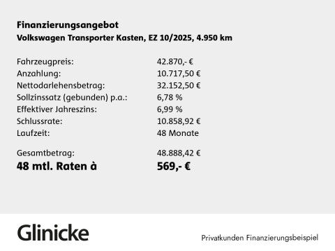 Volkswagen Transporter Kasten - Transporter Kasten langer Radstand AppCon/Kam/Assist