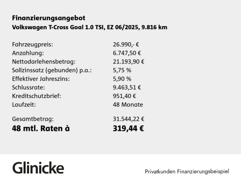 Volkswagen T-Cross - T-Cross 1.0 TSI 85 kW Goal