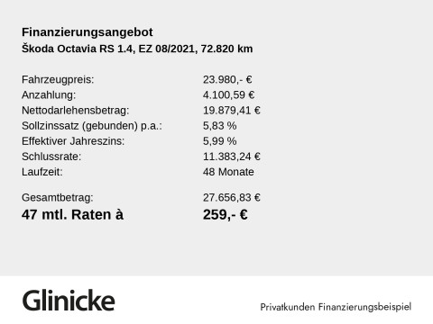 Škoda Octavia - Octavia Combi RS 1.4 iV LED LM 18" PDC vo+hi SmartLink Tempomat