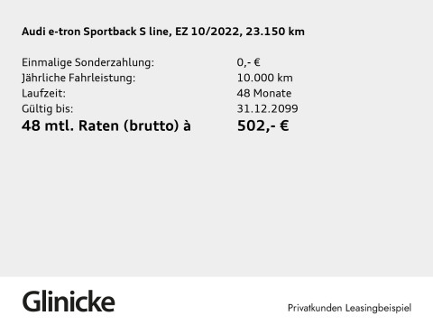 Audi e-tron Sportback - e-tron Sportback 55 qu. S line Pano Matrix LM 21" RFK