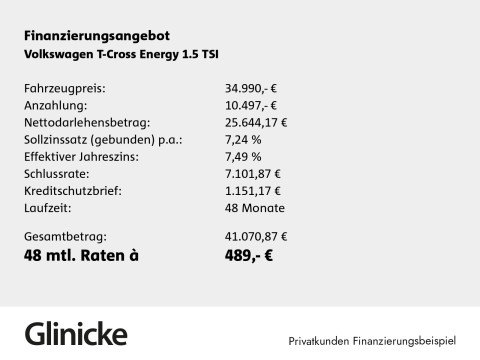 Volkswagen T-Cross - T-Cross Energy 1.5 l TSI 150PS DSG*AHK*Klima*Navi