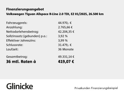 Volkswagen Tiguan Allspace - Tiguan Allspace 2.0 TDI DSG R-Line 4Motion AHk SHZ R&uuml;Ka