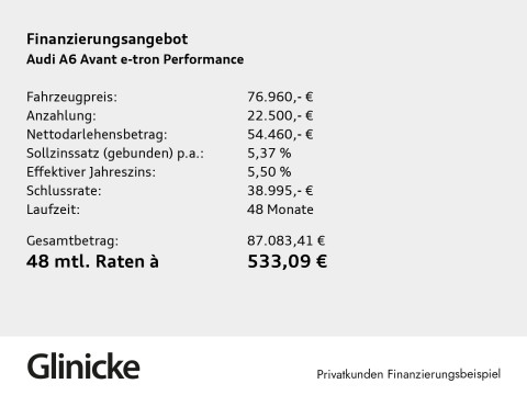 Audi A6 Avant e-tron - A6 Avant e-tron Audi A6 Avant e-tron performance 270 kW