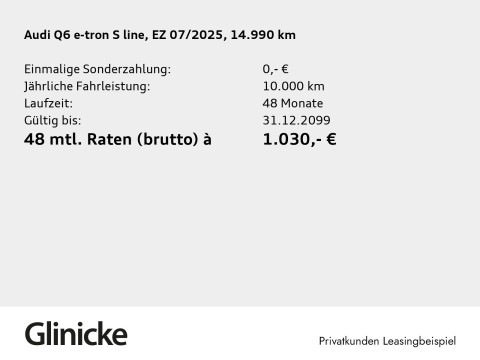 Audi Q6 SUV e-tron - Q6 e-tron perf. S line Matrix B&O Pano HuD 360&deg;