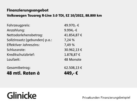 Volkswagen Touareg - Touareg 3.0 TDI DSG SHZ Luft AHK Leder R-Line 4Motion