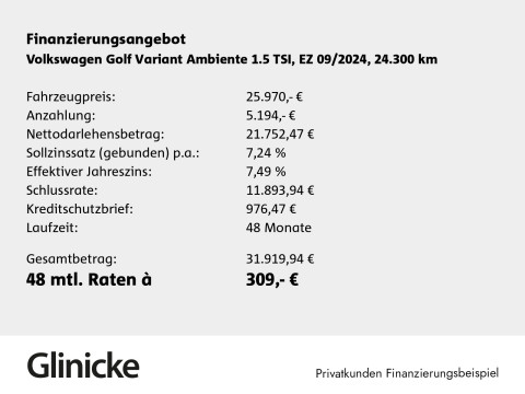Volkswagen Golf Variant - Golf VIII Variant 1.5 TSI AHK Klima Isofix LED Ambiente Carplay