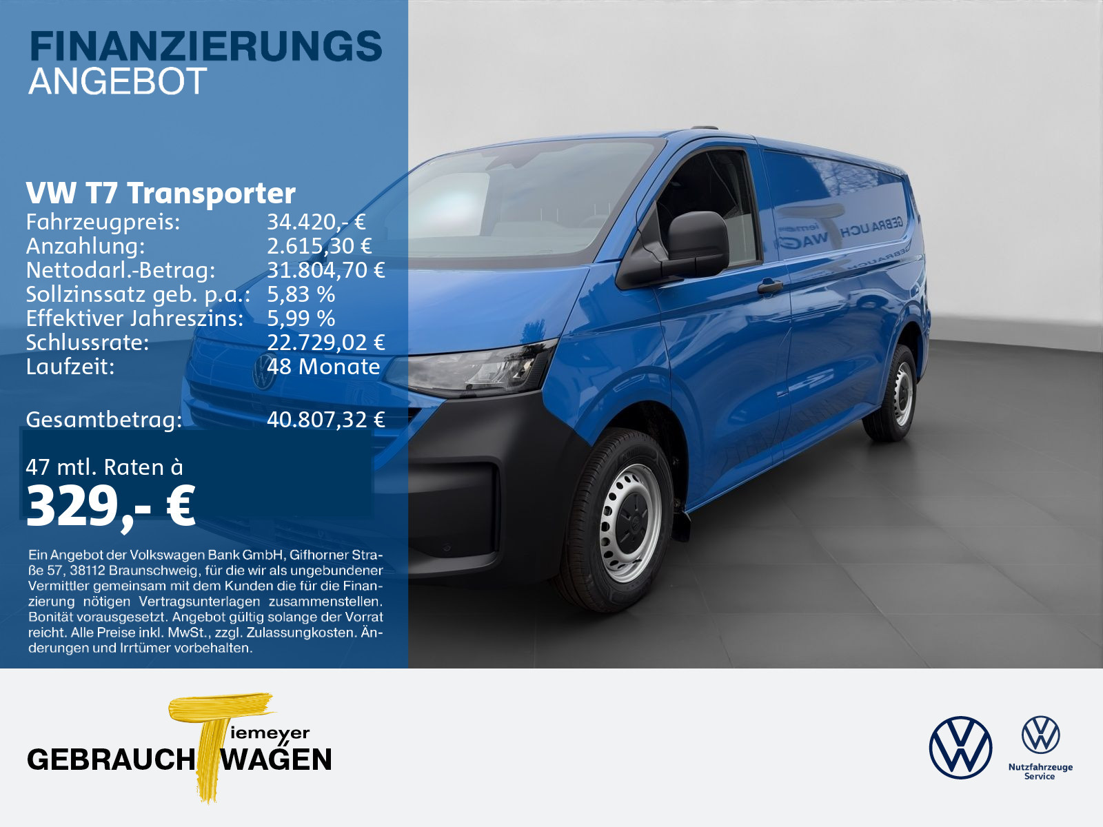 Volkswagen T7 Transporter Kasten