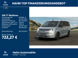 Fahrzeugbild eines Volkswagen T7 Multivan in silber.