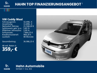 Fahrzeugbild eines Volkswagen Caddy Maxi in silber.