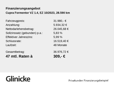 Cupra Formentor - Formentor VZ 1.4 eHybrid AHK Pano LM 19" RFK ACC Leder