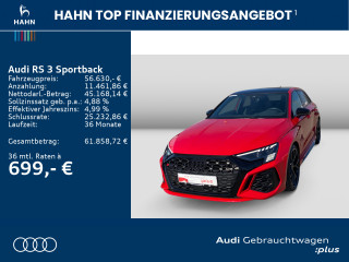 Fahrzeugbild eines Audi RS 3 Sportback in rot.