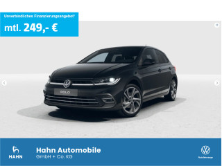 Fahrzeugbild eines Volkswagen Polo in schwarz.