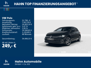 Fahrzeugbild eines Volkswagen Polo in schwarz.