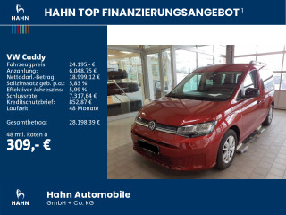 Fahrzeugbild eines Volkswagen Caddy in rot.
