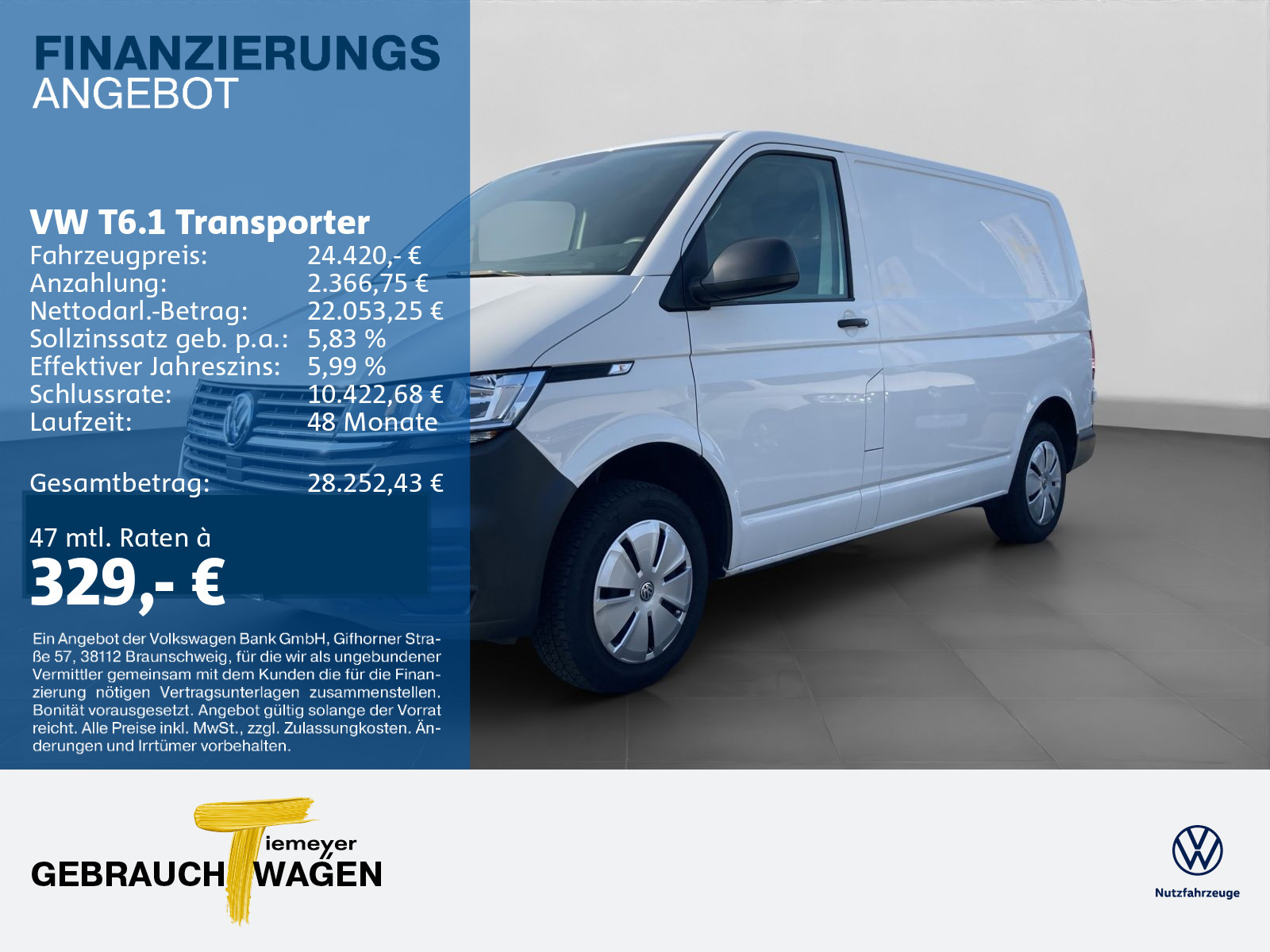 Volkswagen T6.1 Kasten 3-SITZE
