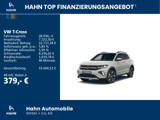Fahrzeugbild eines Volkswagen T-Cross in grau.
