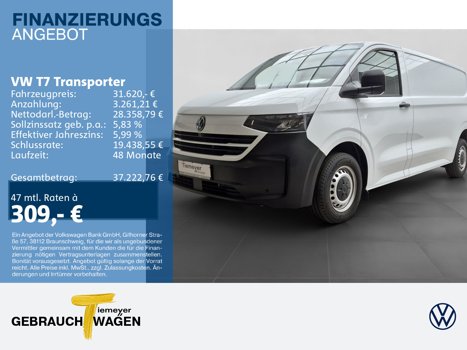 Volkswagen T7 Transporter Kasten Volkswagen T7 Transporter Kasten