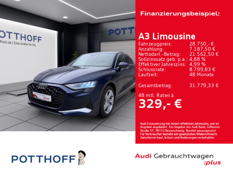 Bild 0: Audi A3 Limousine 35 TFSI ADVANCED LED PDC eKLAPPE KLIMA