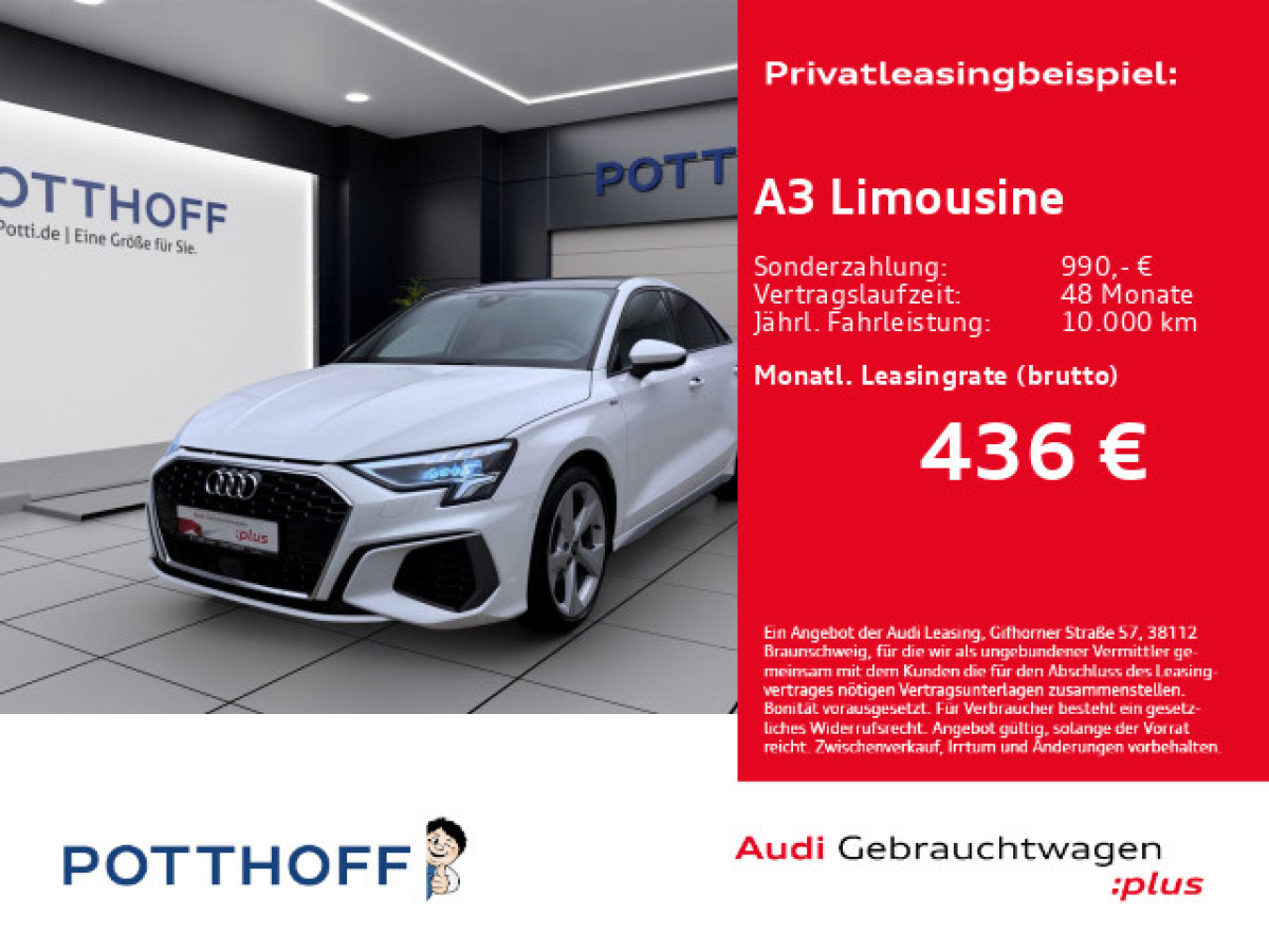 Thumb 0: Audi A3 Limousine 30 TDI S LINE STDHZG PANO NAVI HuD