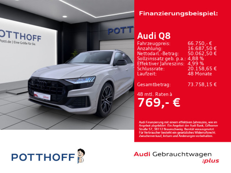 Bild 0: Audi Q8 50 TDI Q S LINE STDHZG PANO AHK HD-MATRIX B&O