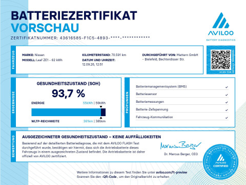 Ansicht 24 - Gebrauchtwagen Fahrzeug, Modell Leaf der Marke Nissan von Verkäufer Mattern GmbH