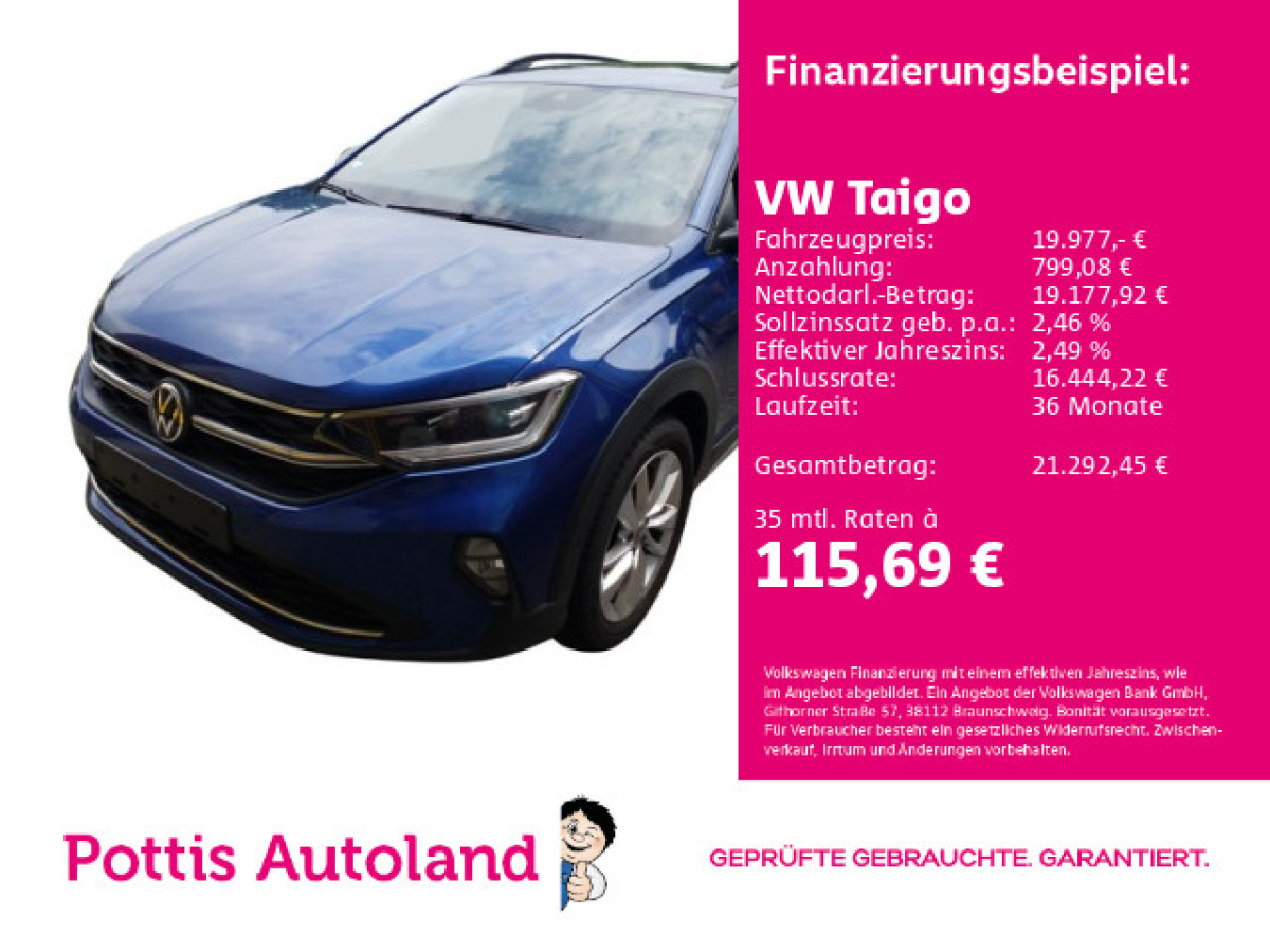 Thumb 0: Volkswagen Taigo 1.0 TSI GOAL NAVI KAMERA KLIMA SHZG