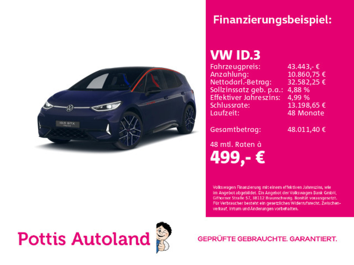 Thumb 0: Volkswagen ID.3 GTX PERFORMANCE FIRE + ICE PANO NAVI