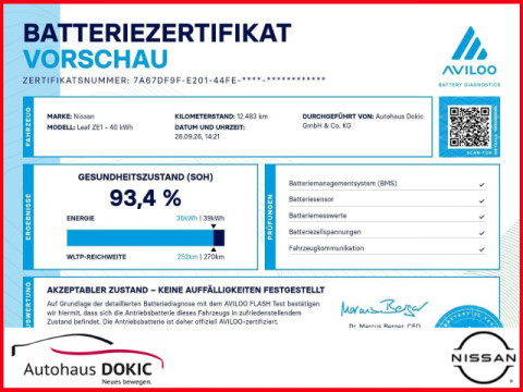 Ansicht 8 - Gebrauchtwagen Fahrzeug, Modell Leaf der Marke Nissan von Verkäufer Autohaus Dokic GmbH & Co.KG