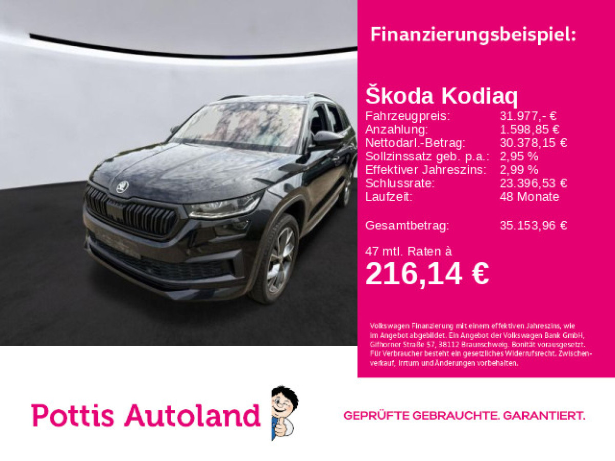 Thumb 0: Škoda Kodiaq 2.0 TDI DSG 4x4 SPORTLINE STDHZG AHK NAVI MATRIX