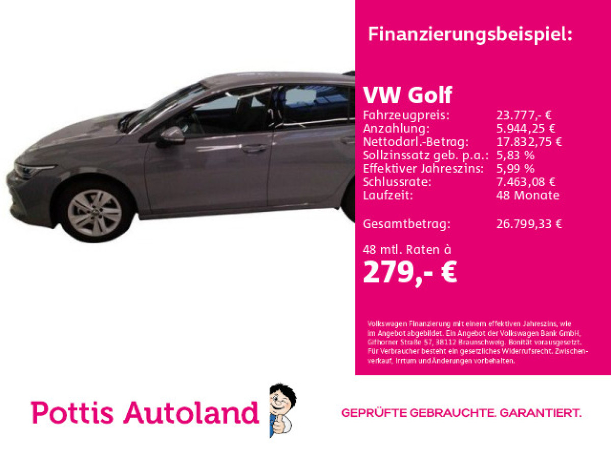 Thumb 0: Volkswagen Golf 1.5 TSI LIFE NAVI HuD KAMERA SITZHZG