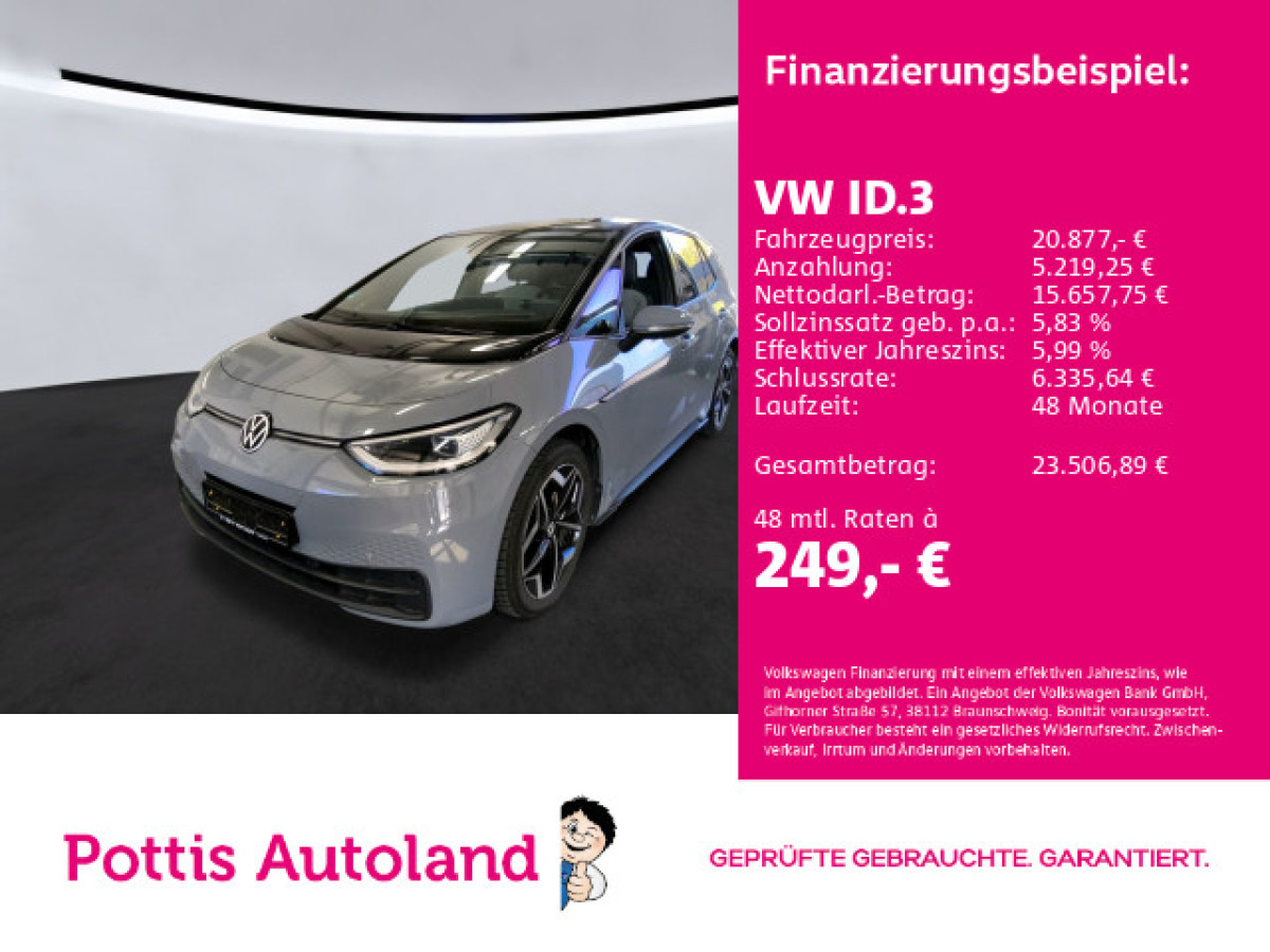 Thumb 0: Volkswagen ID.3 PRO PERFORMANCE TECH PANO NAVI KAMERA MATRIX