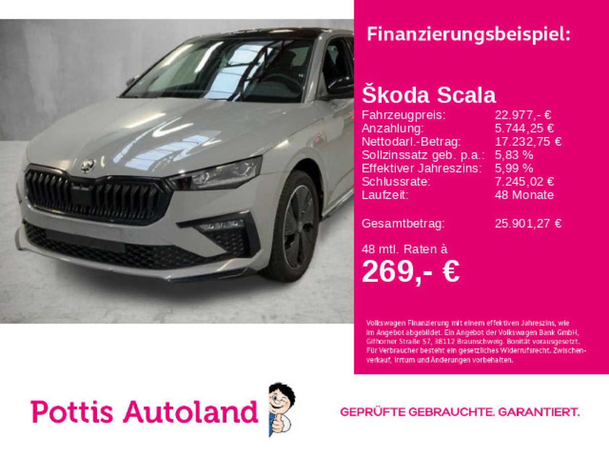 Thumb 0: Škoda Scala 1.0 TSI DSG MONTE CARLO PANO KAMERA MATRIX ACC